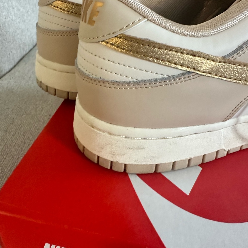 Nike Beige and Gold Dunk Low Sneakers - Picture 4 of 8
